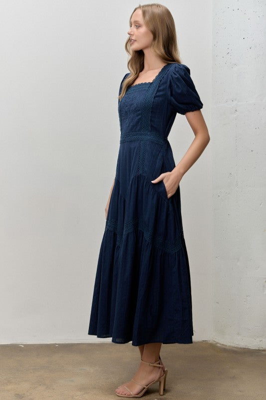 Pre-Order 100% Cotton Dress in Navy