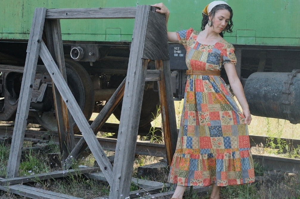 Pre-Order "Heritage Patchwork"  Cotton 50-inch Dress