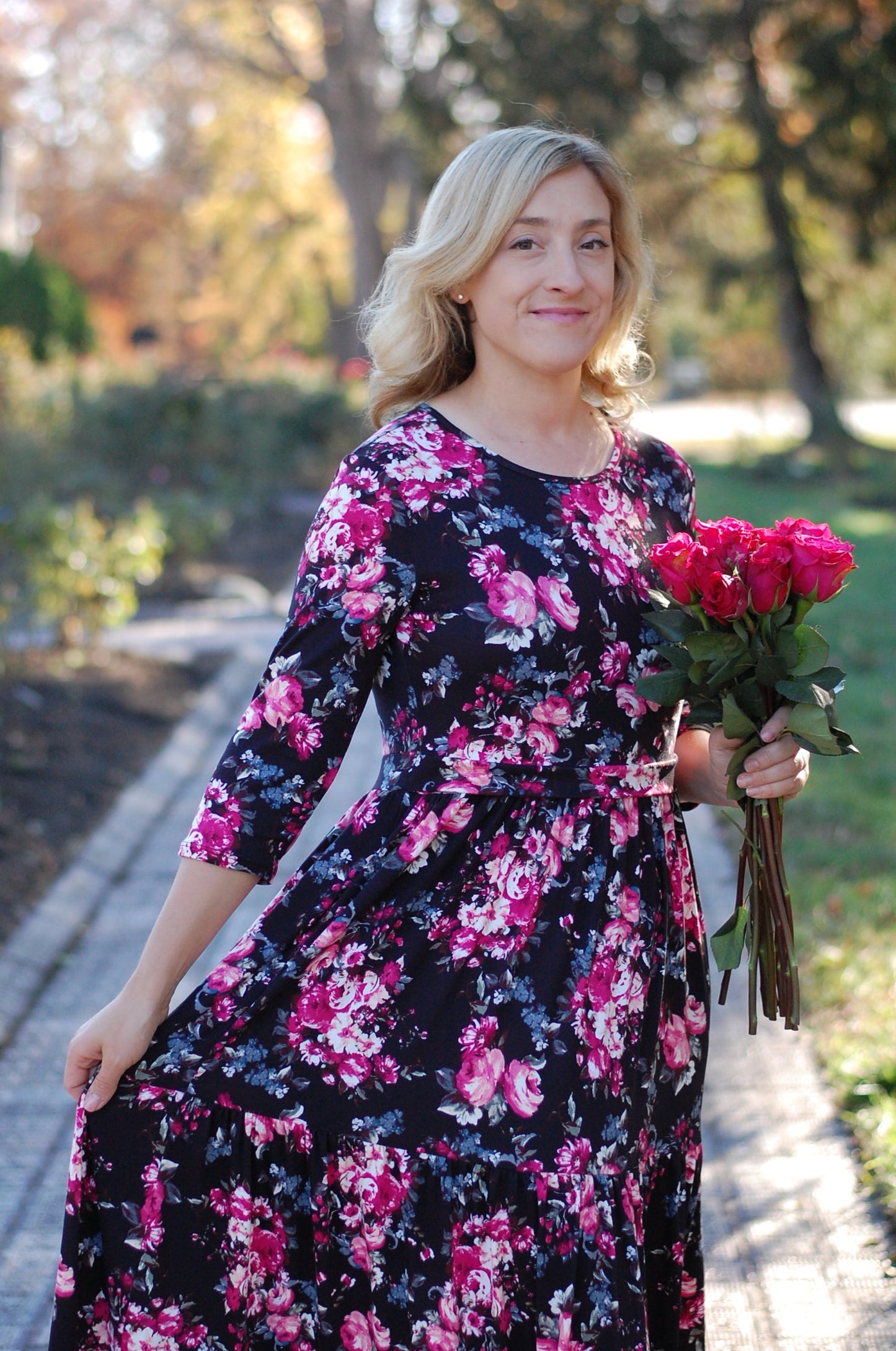 "Rose in Bloom" Tiered Nursing & Maternity Friendly Dress