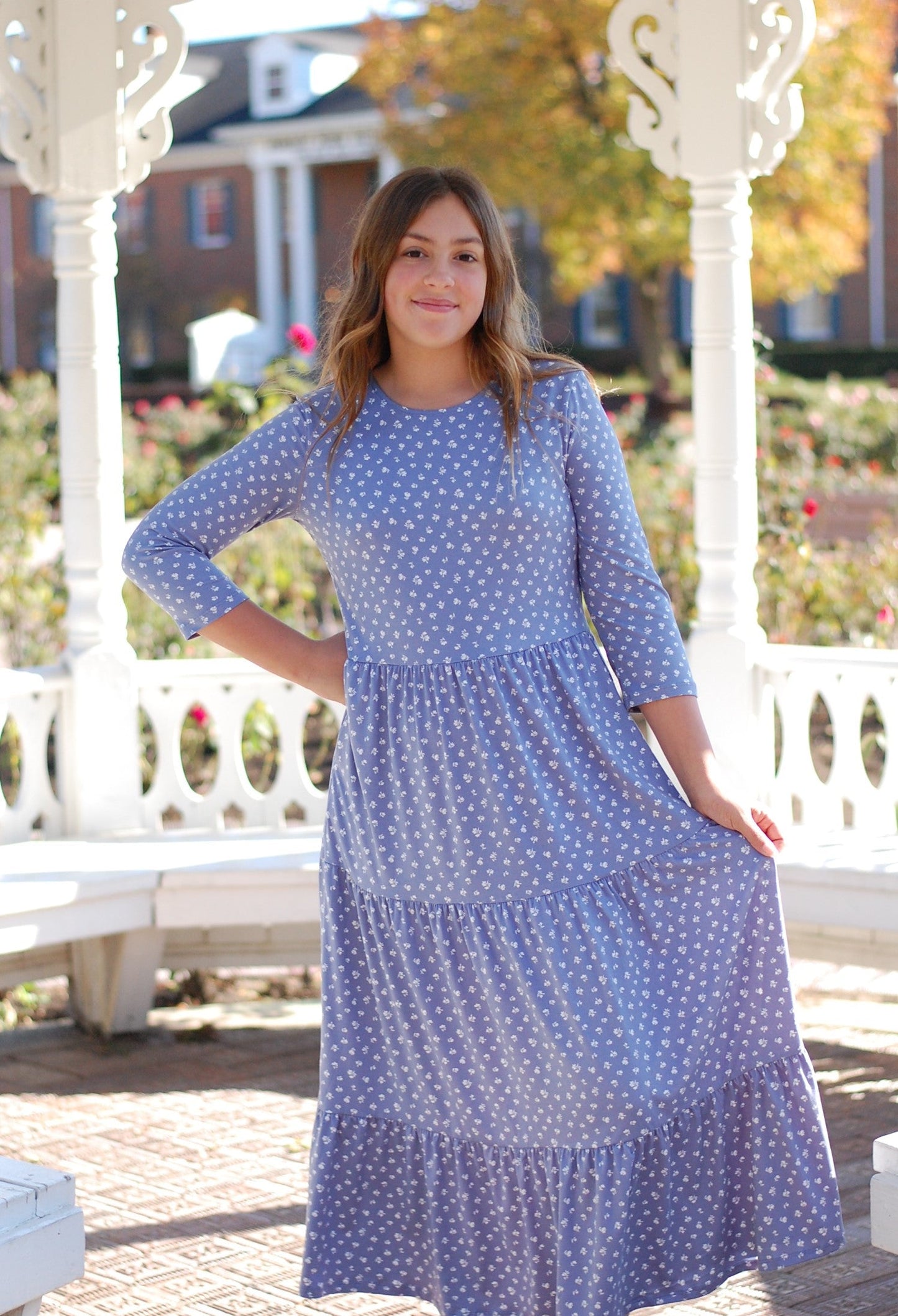 Daisy Mae Tiered Dress in Blue