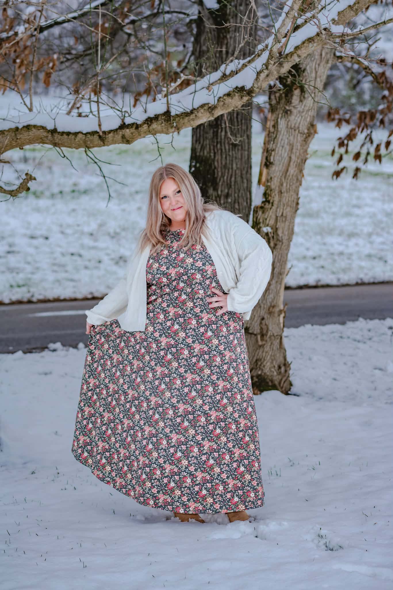 Merry Blooms Cotton Nursing Friendly Maxi Dress