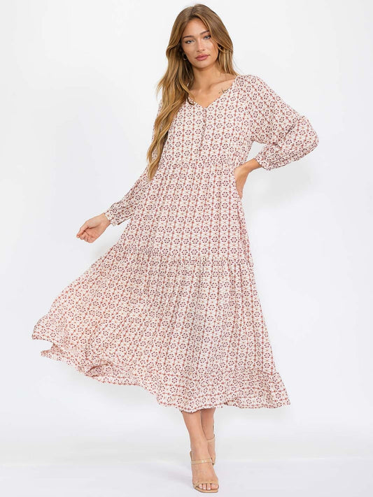 Ivory Floral Maxi Dress