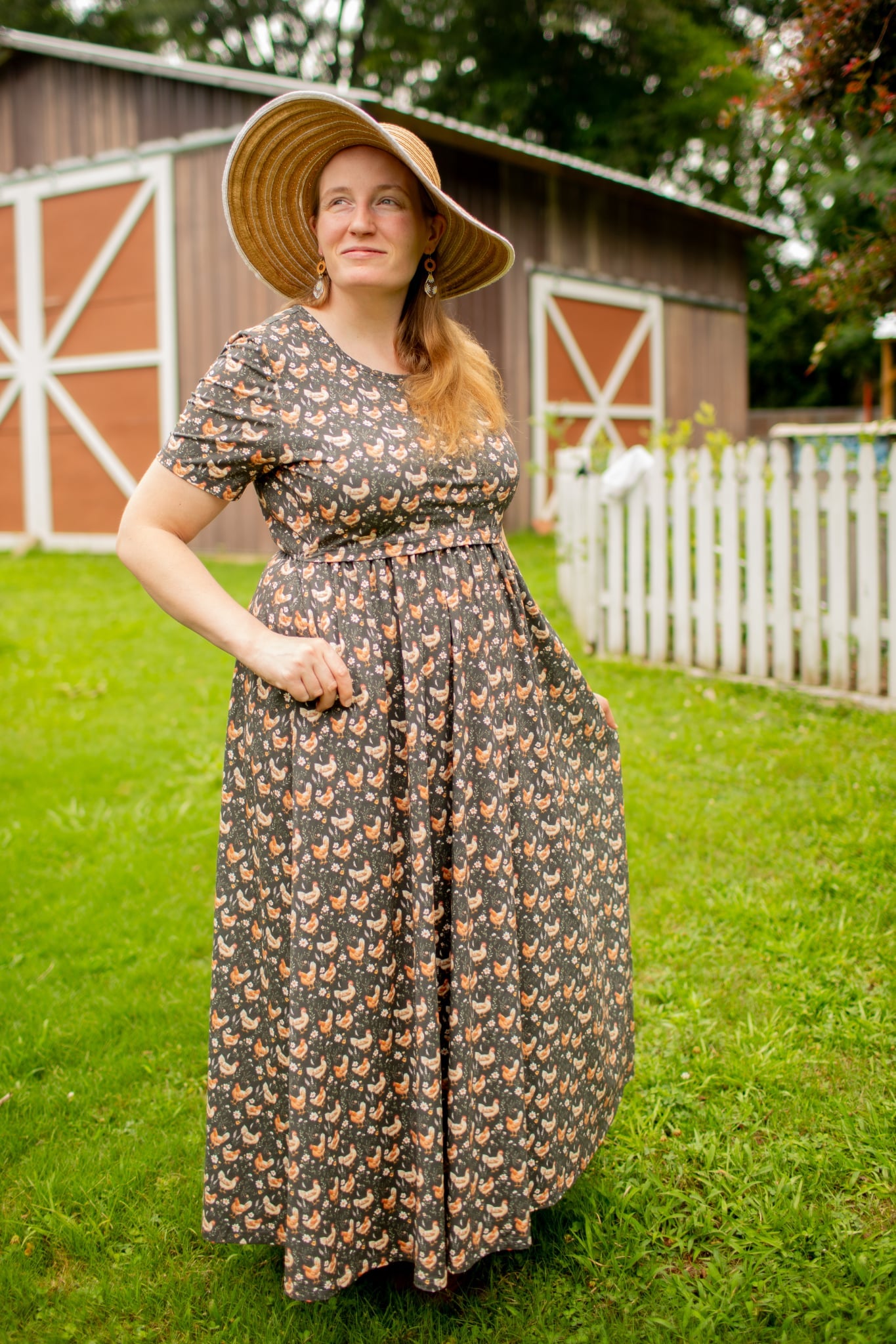 Pre-order "Farmyard Bevy" Cotton Maxi Dress