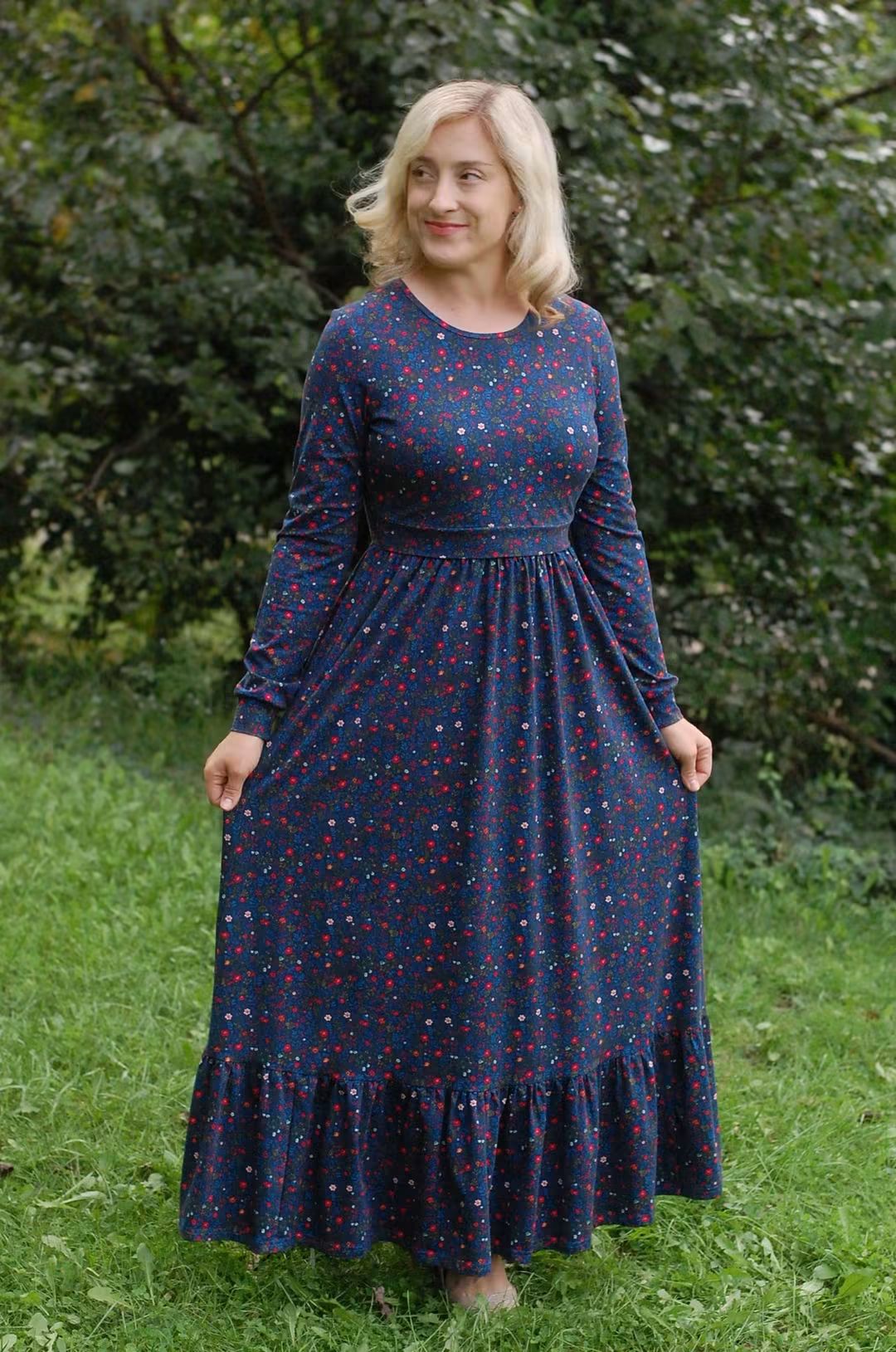 Pre-Order "Merry Meadows"  Maxi Dress with Natural Waist Bodice