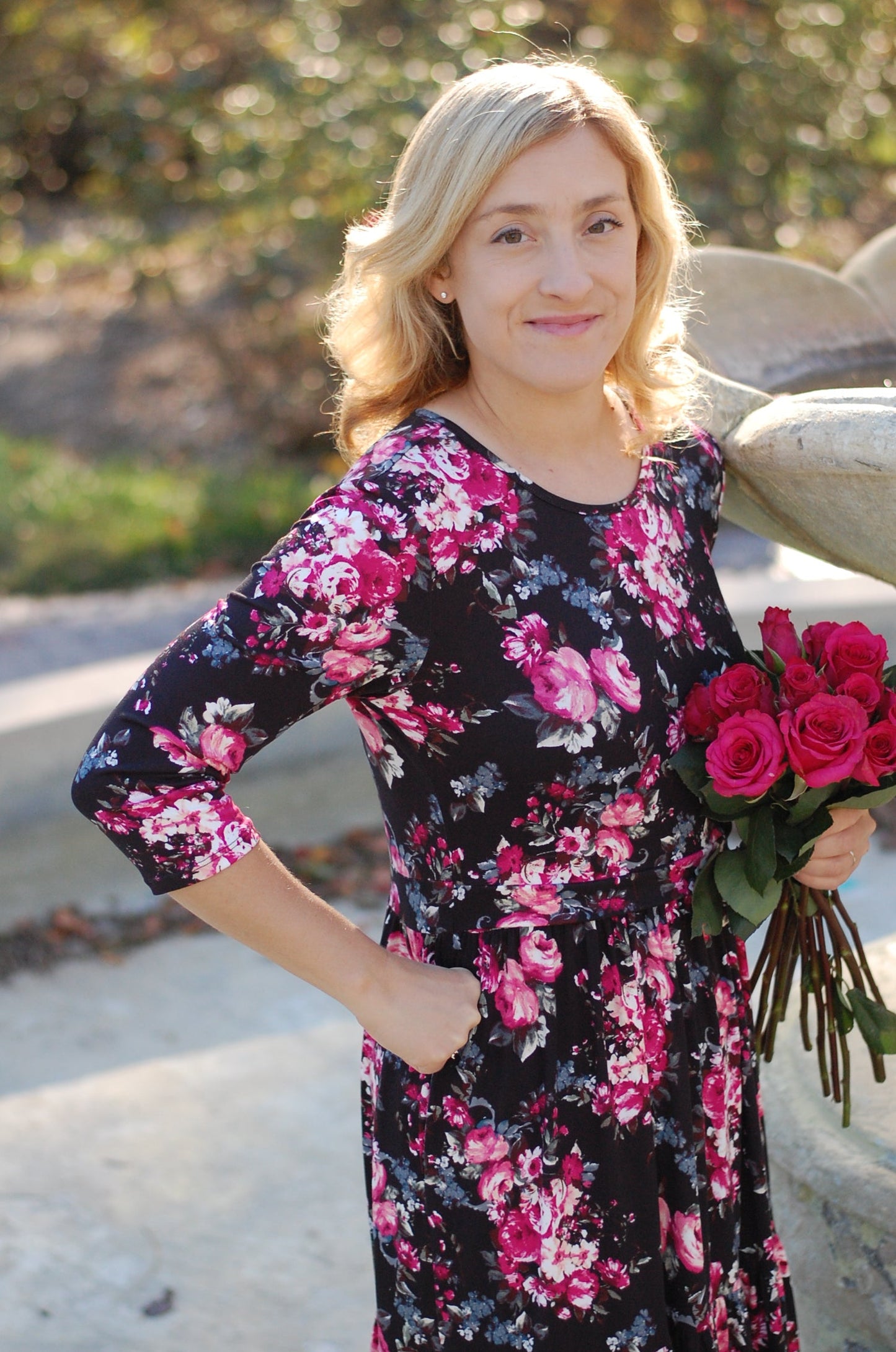 "Rose in Bloom" Tiered Nursing & Maternity Friendly Dress