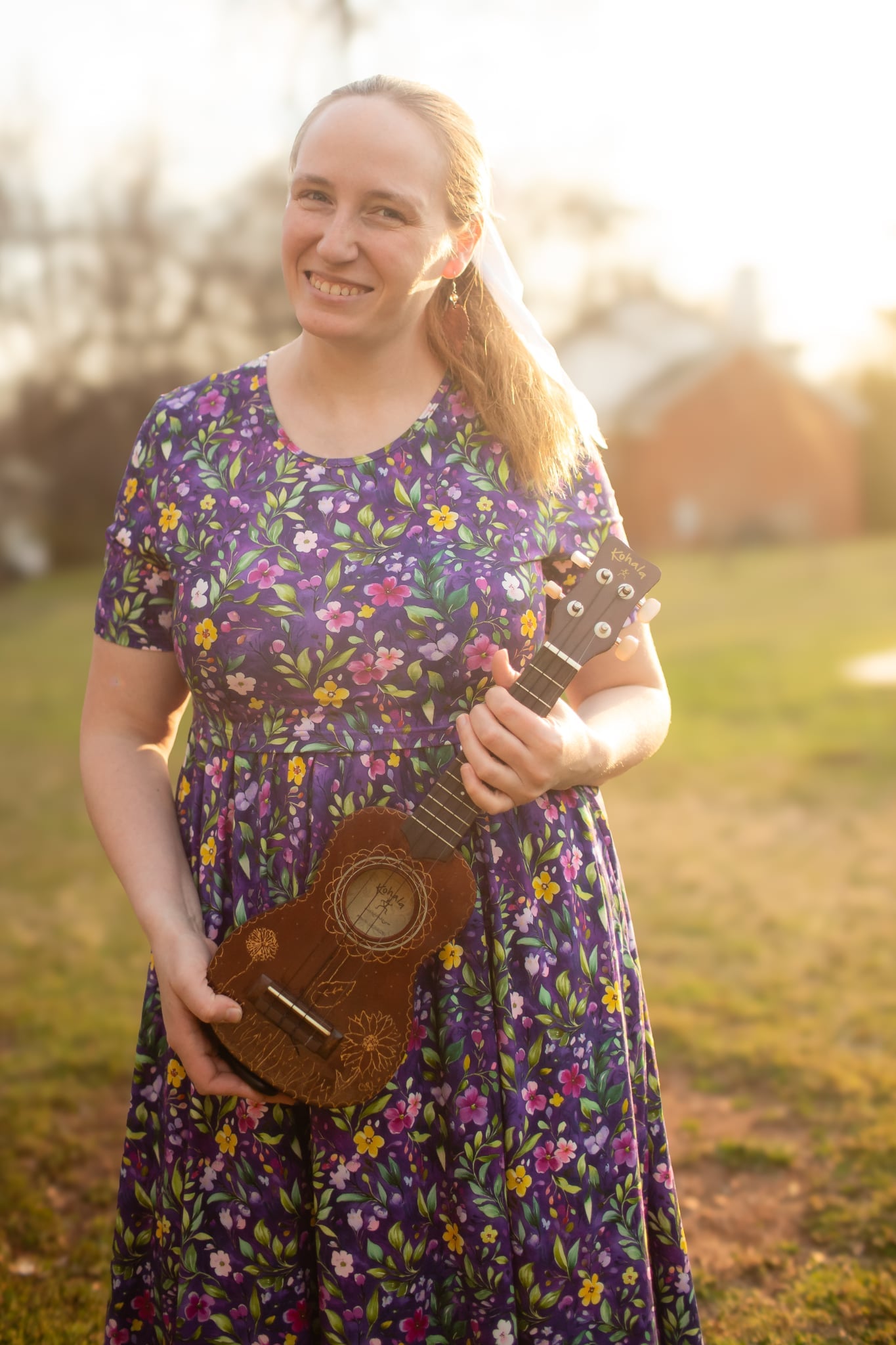 Violet Blooms Cotton Dress