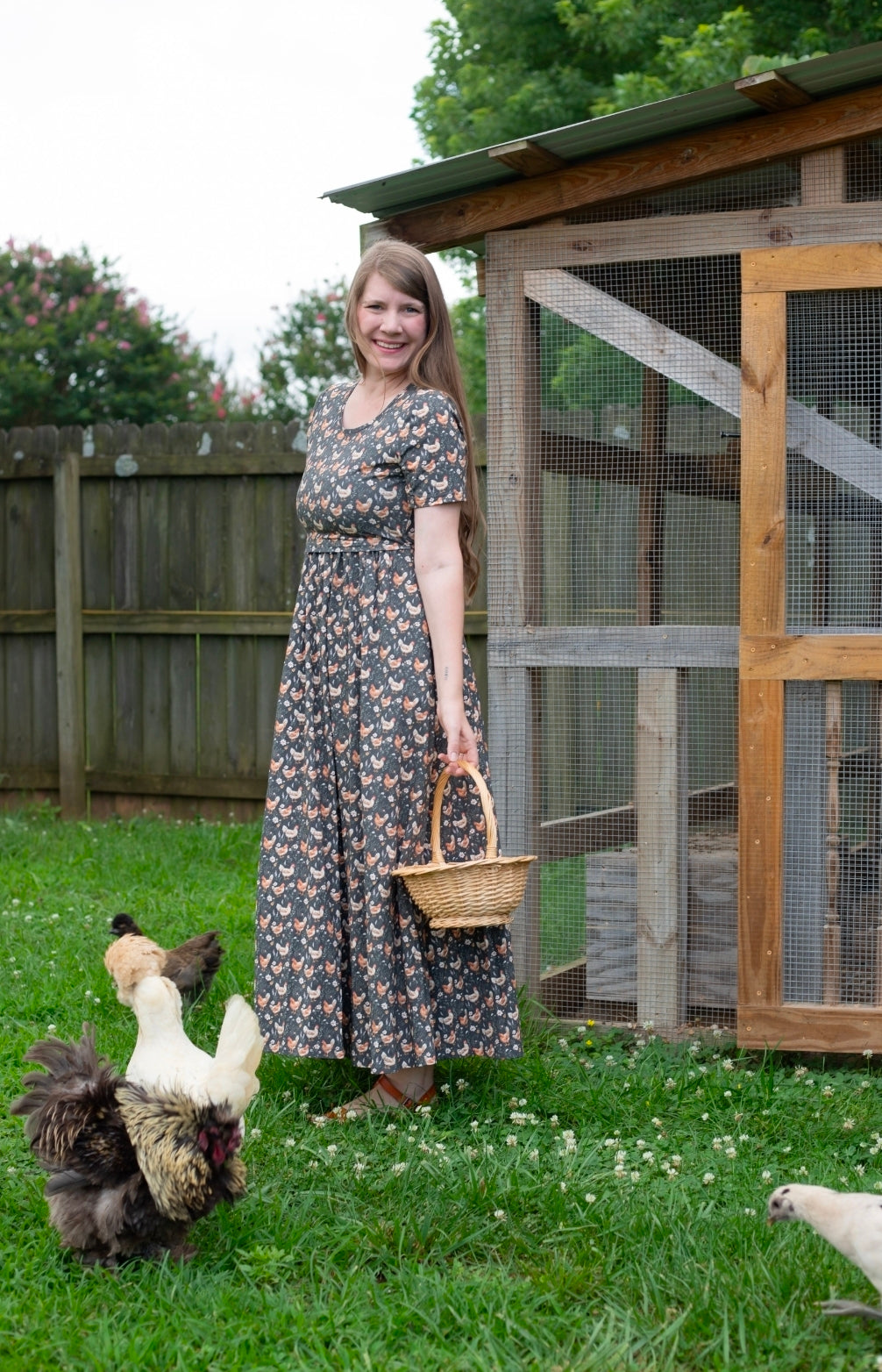 Pre-order "Farmyard Bevy" Cotton Maxi Dress