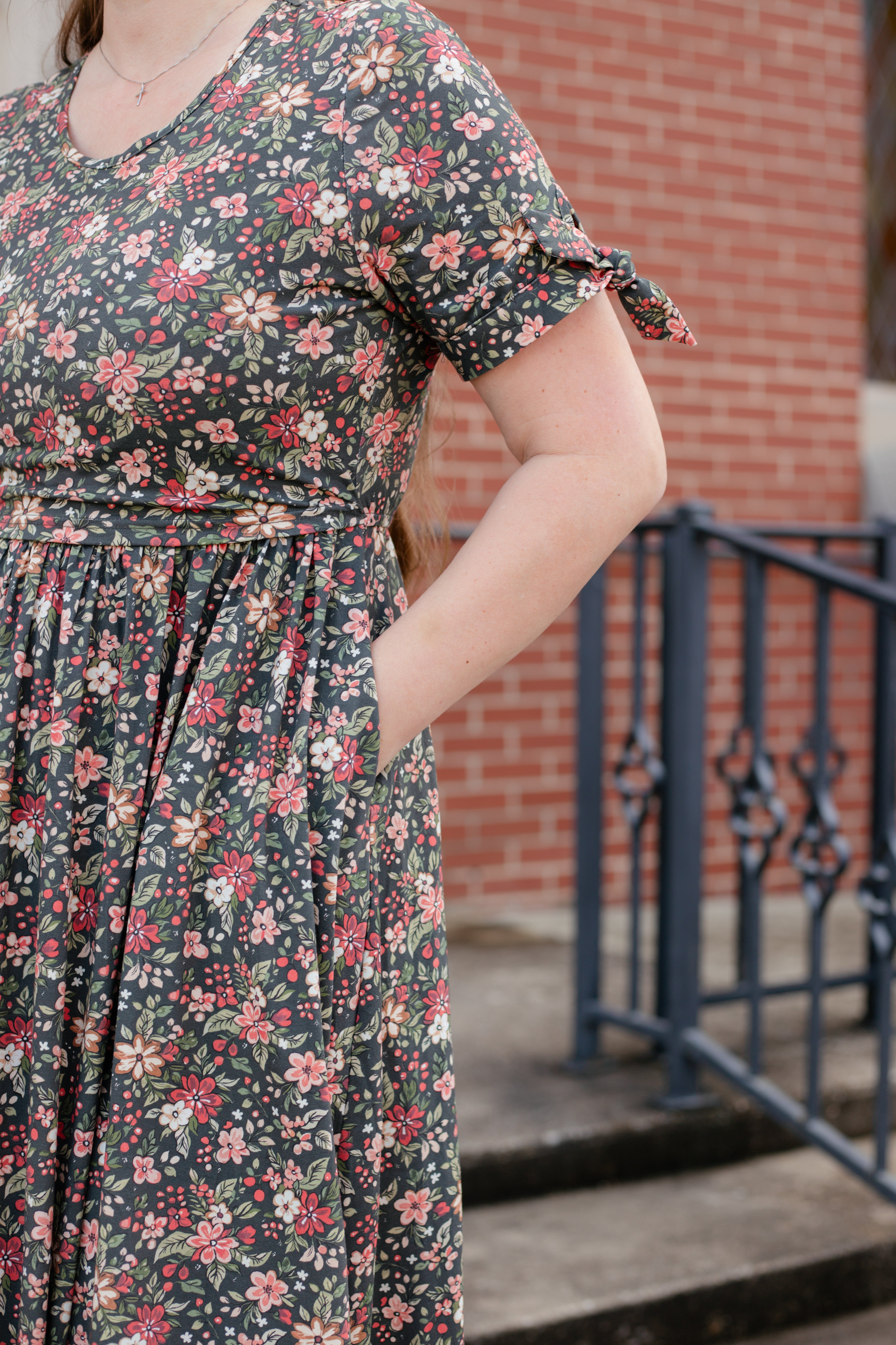 Merry Blooms Cotton Nursing Friendly Maxi Dress