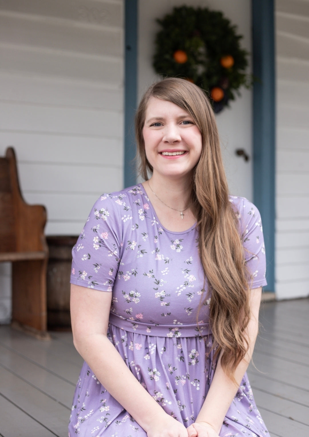 Lavender Blooms Homestead Tiered Cotton Dress