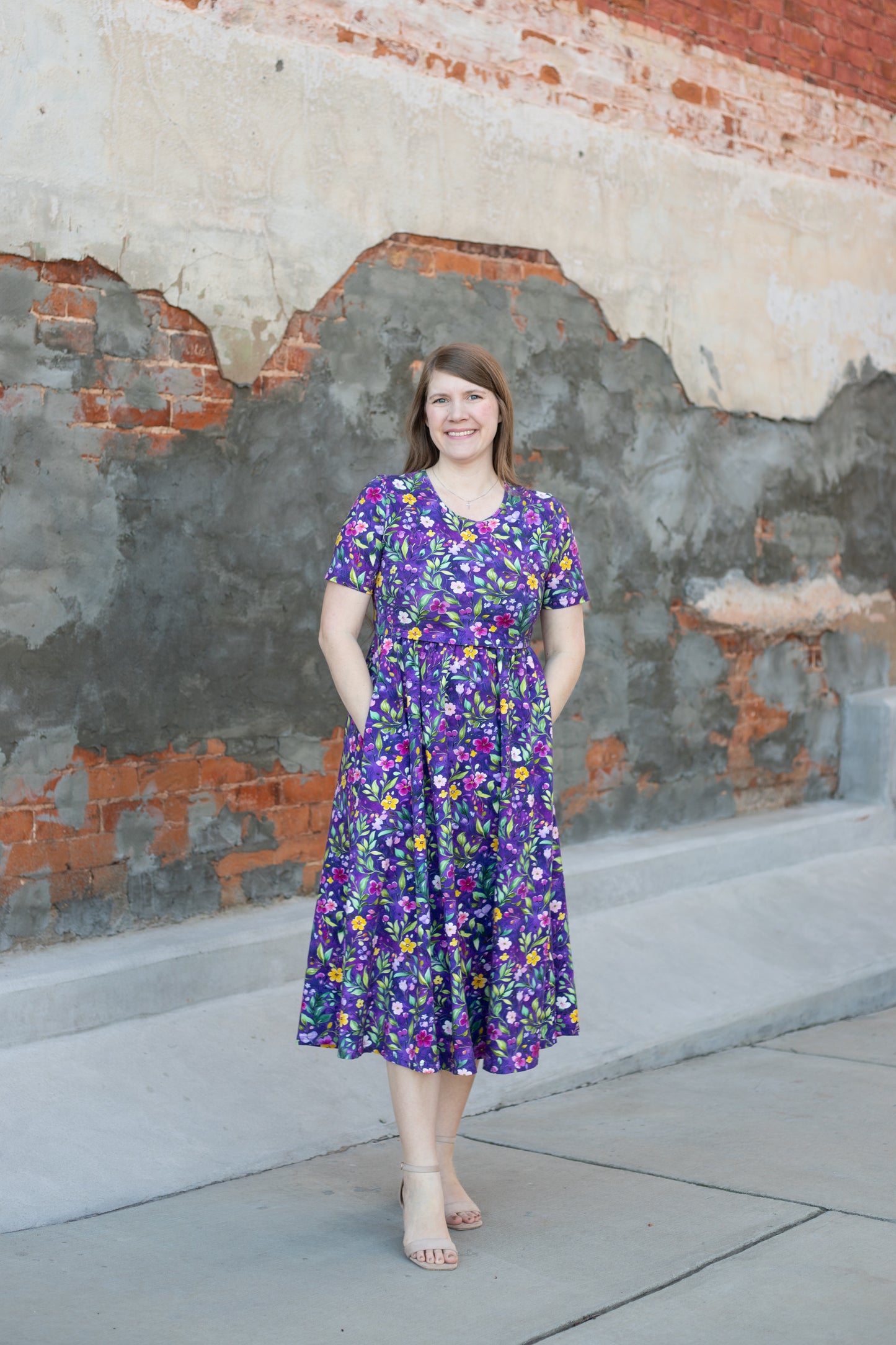 Violet Blooms Cotton Dress
