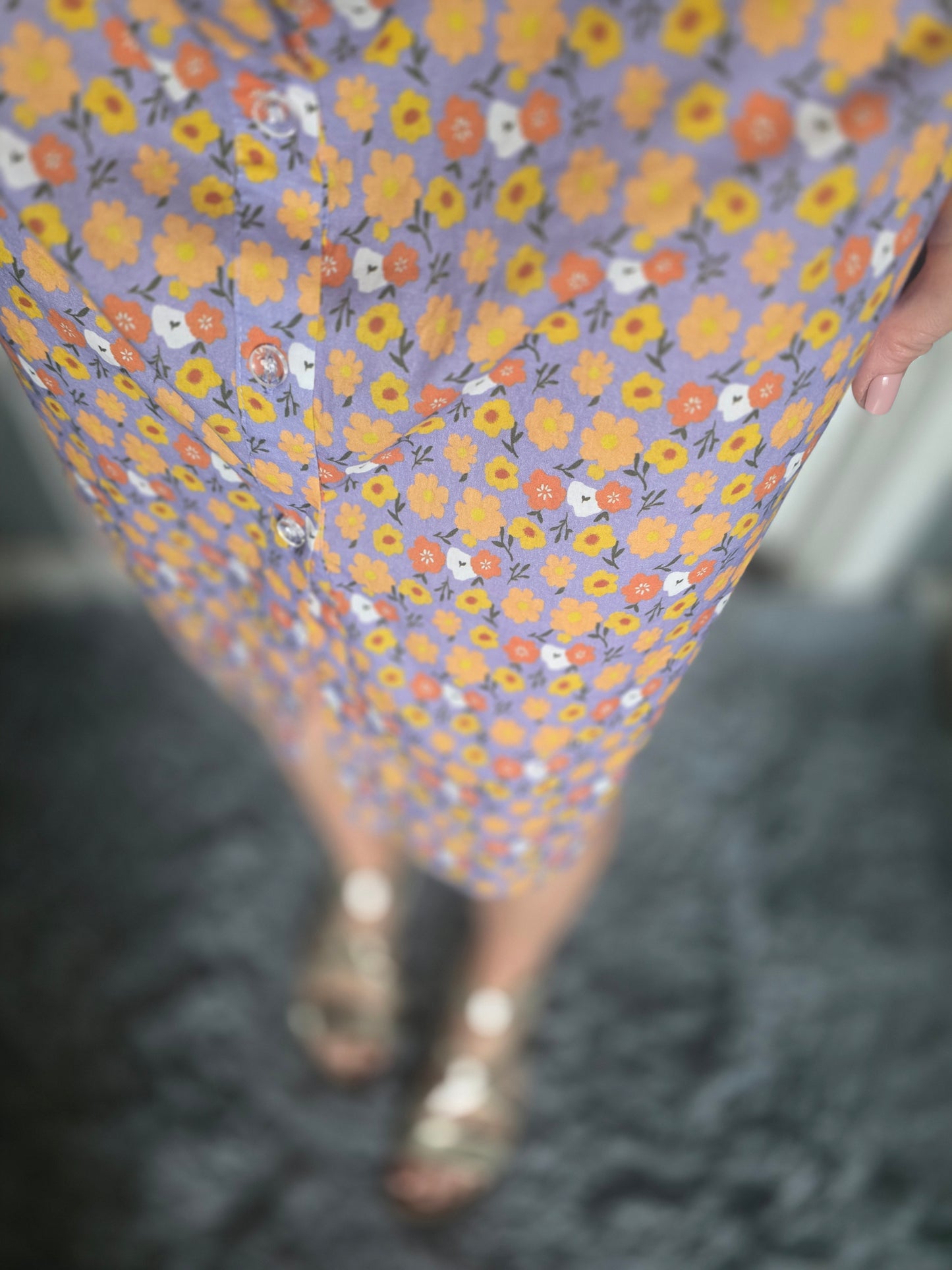 Pre-Order 100% Cotton Floral Dress with Buttons