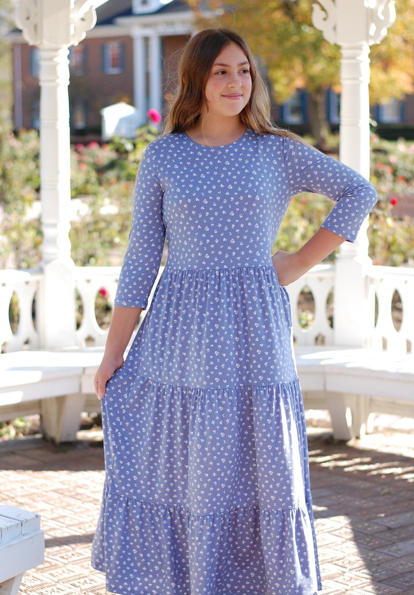 Daisy Mae Tiered Dress in Blue