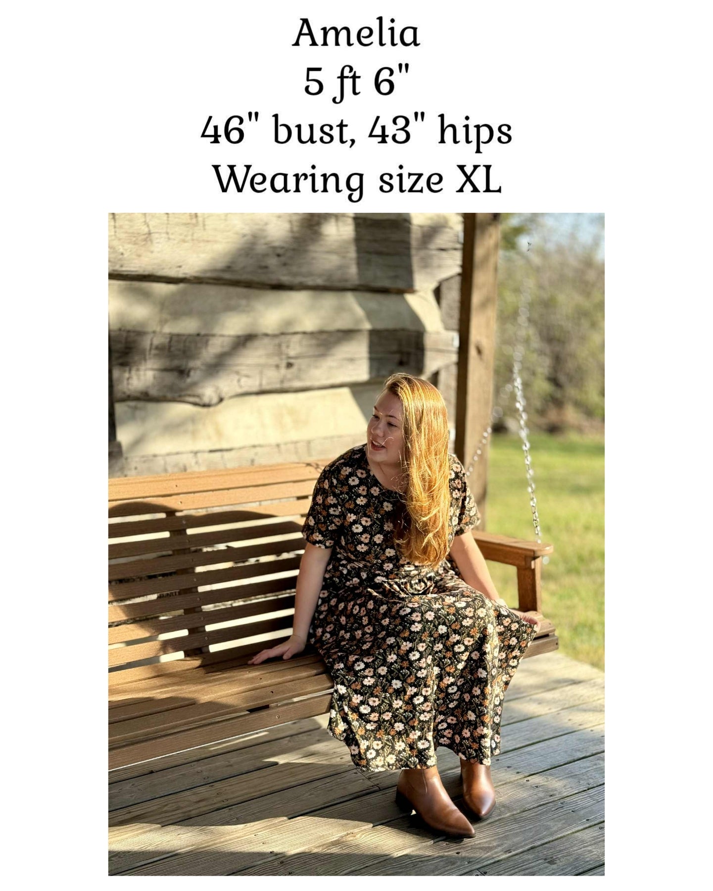 Autumn Blooms Cotton Homestead Midi Dress