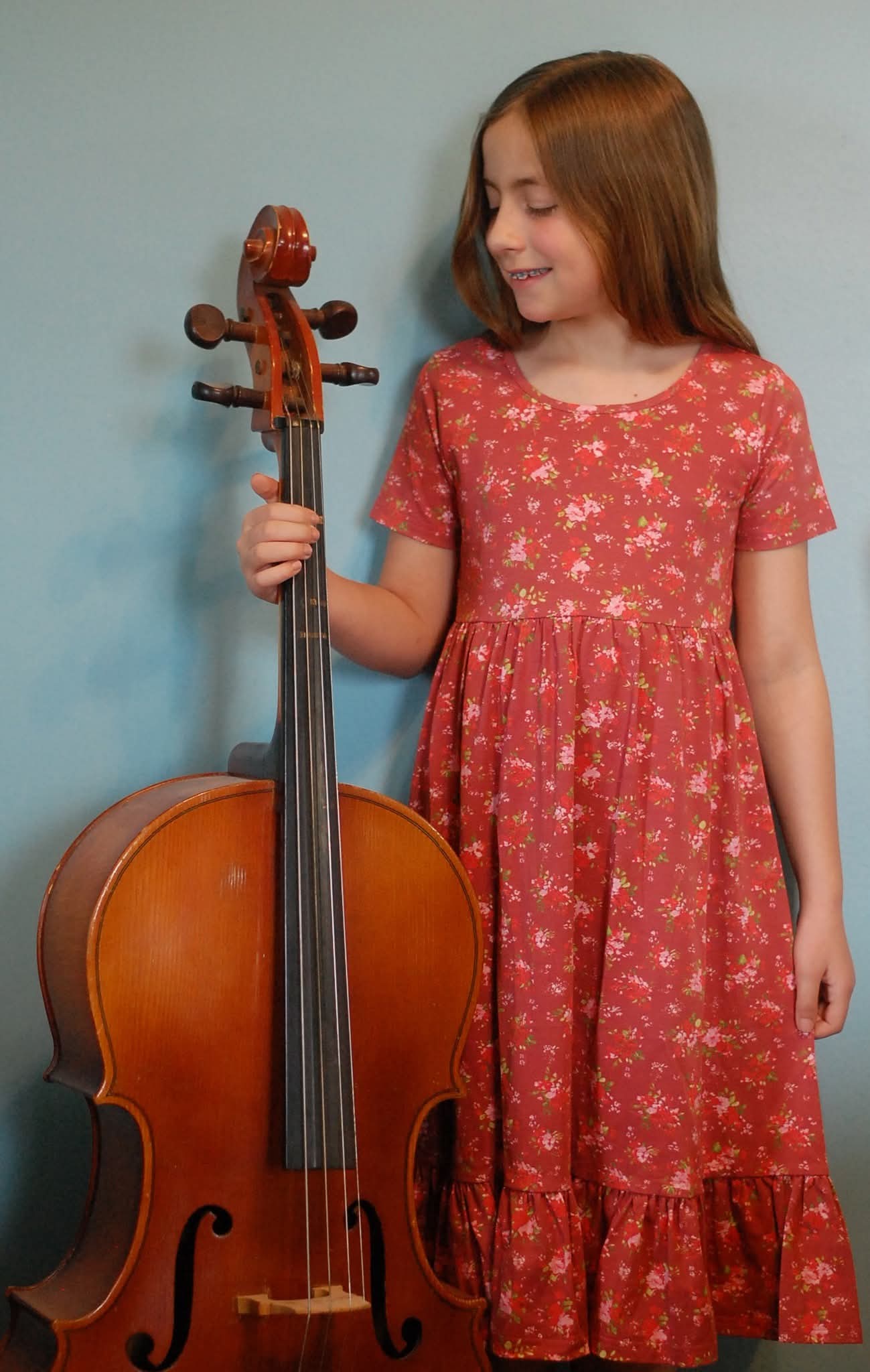 Girls Romantic Blooms Cotton Tiered Dress