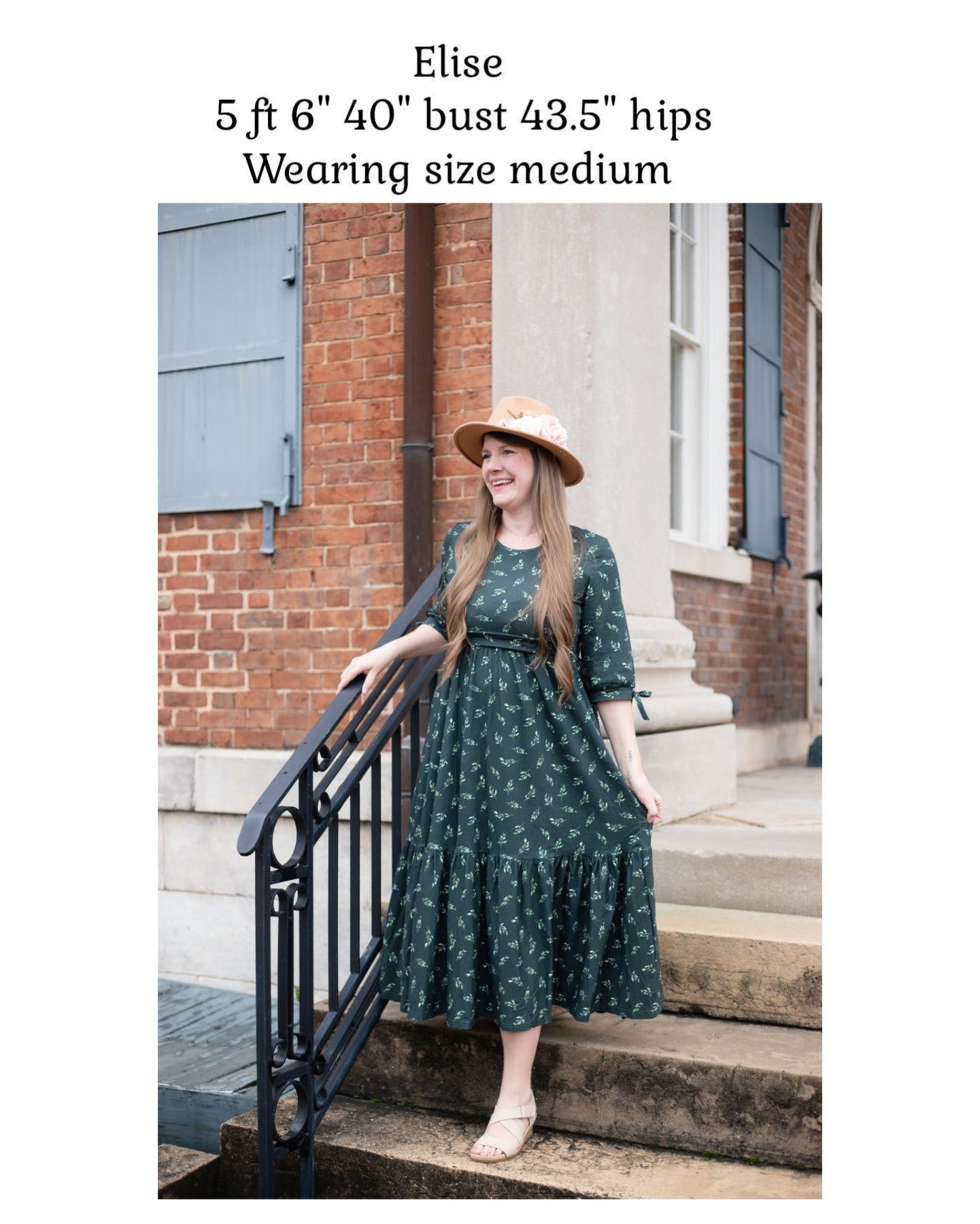 Olive Branch Nursing Friendly Cotton Tiered Midi Dress in Dark Green