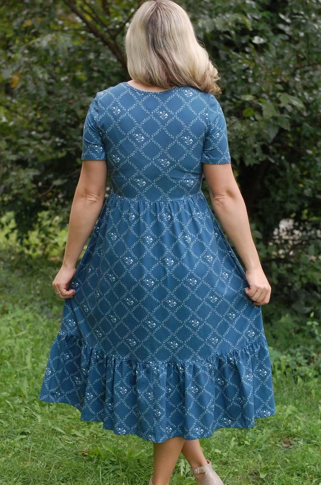 Pre-Order "Noel"  Midi Dress with Natural Waist Bodice