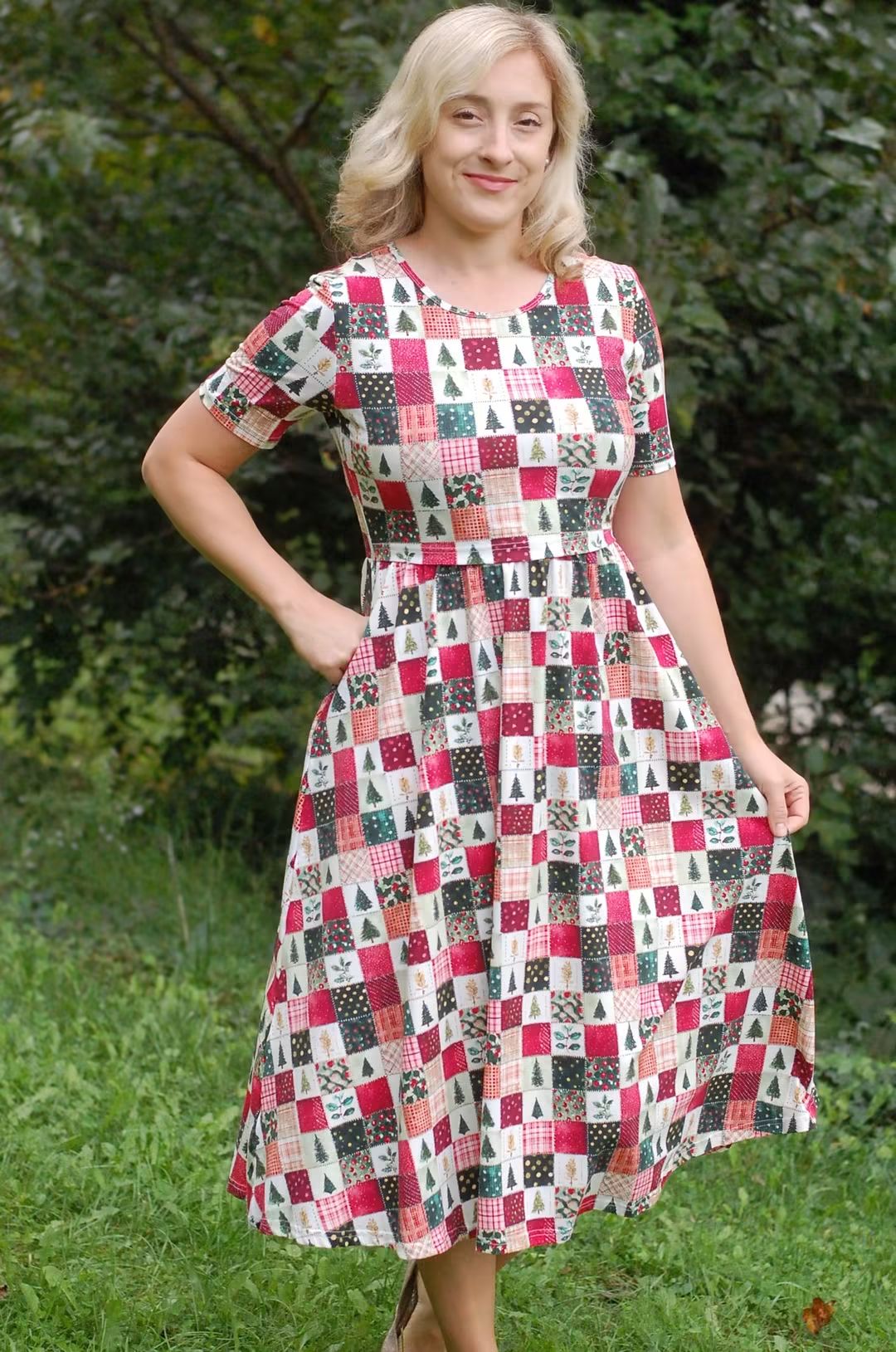 Pre-Order "Holiday Cheer"  Cotton Midi Dress