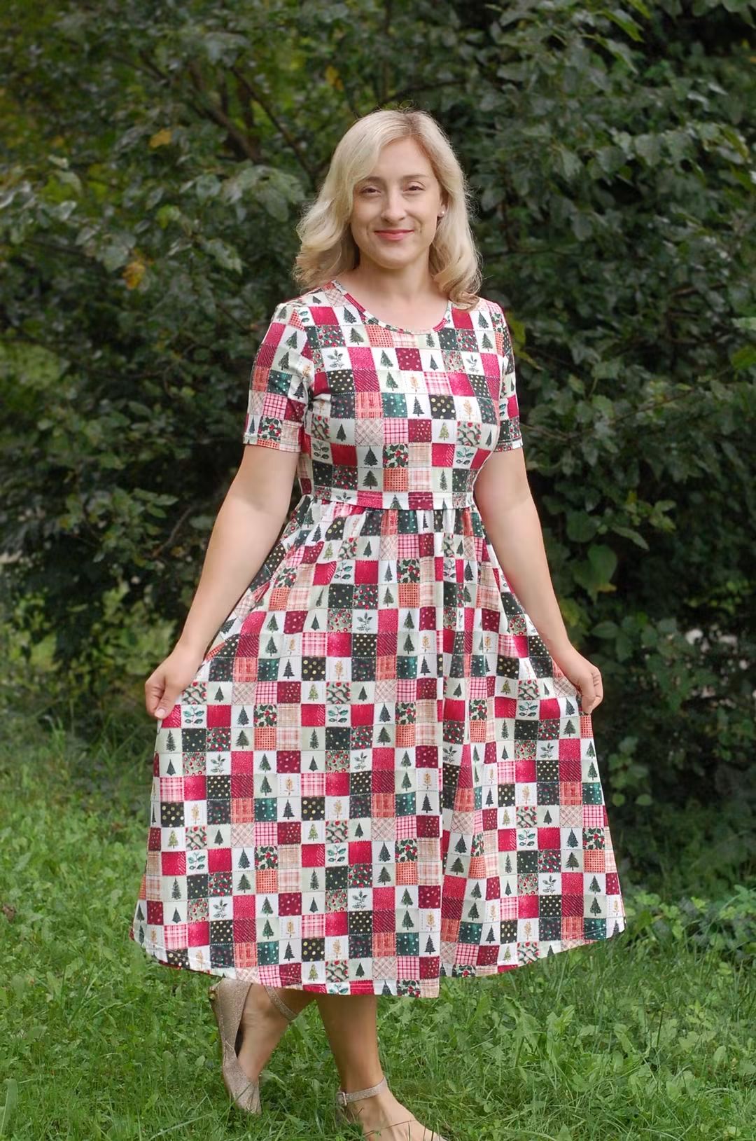 Pre-Order "Holiday Cheer"  Cotton Midi Dress