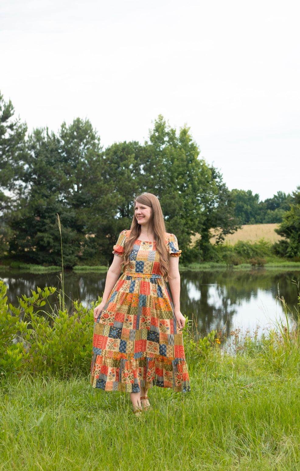 "Heritage Patchwork" Cotton 50-inch Dress