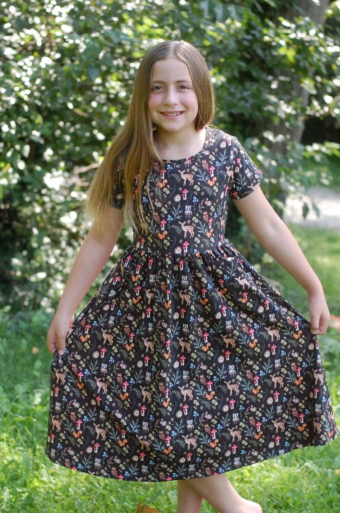 Pre-order Girls Forest Friends Cotton Dress