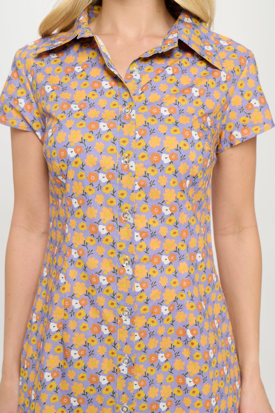 Pre-Order 100% Cotton Floral Dress with Buttons