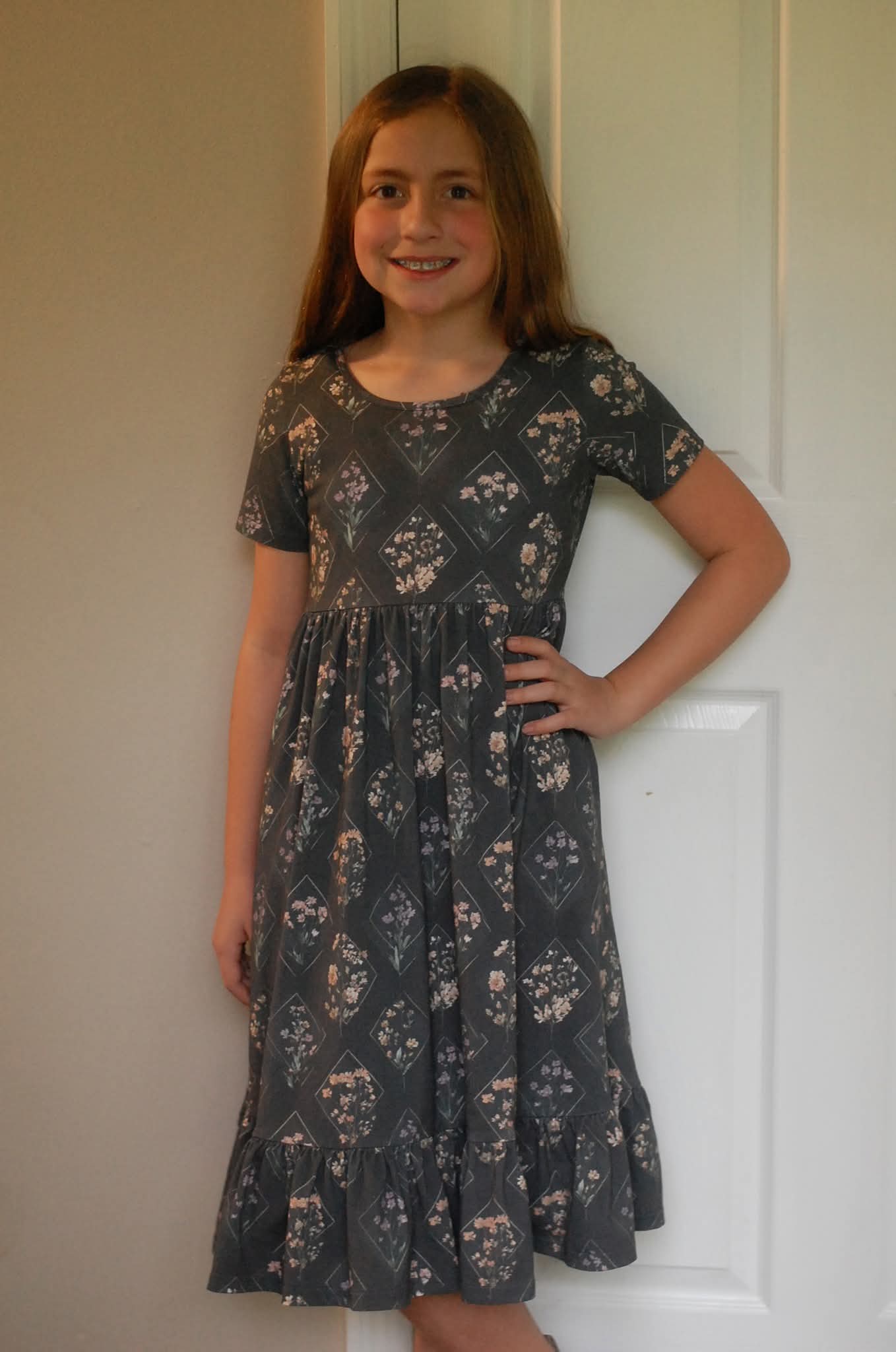 Girls Moonlit Meadow Cotton Tiered Dress