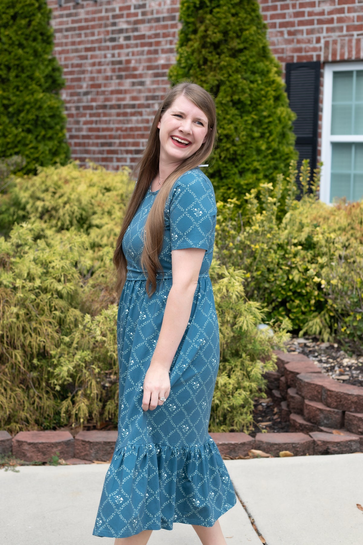 Pre-Order "Noel"  Midi Dress with Natural Waist Bodice