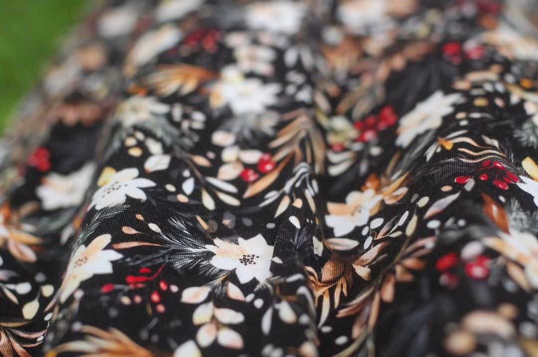 Pre-Order "Festive Flora"  Cotton Maxi Dress with Natural Waist Bodice