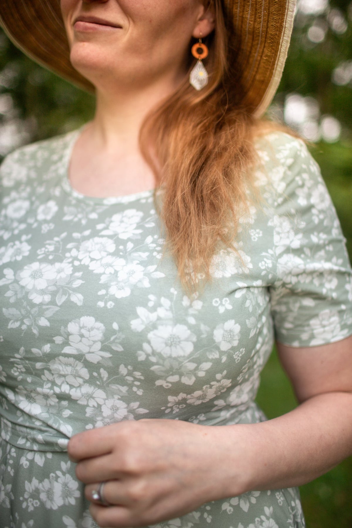 Sage Blossom Cotton Twirl Dress