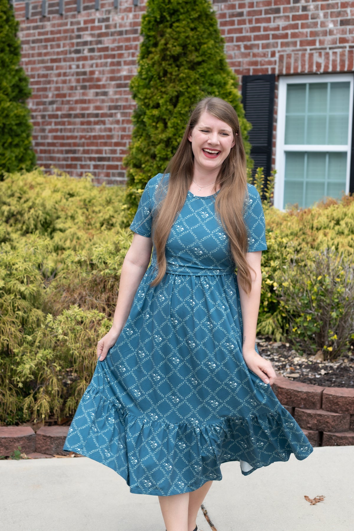 Pre-Order "Noel"  Midi Dress with Natural Waist Bodice
