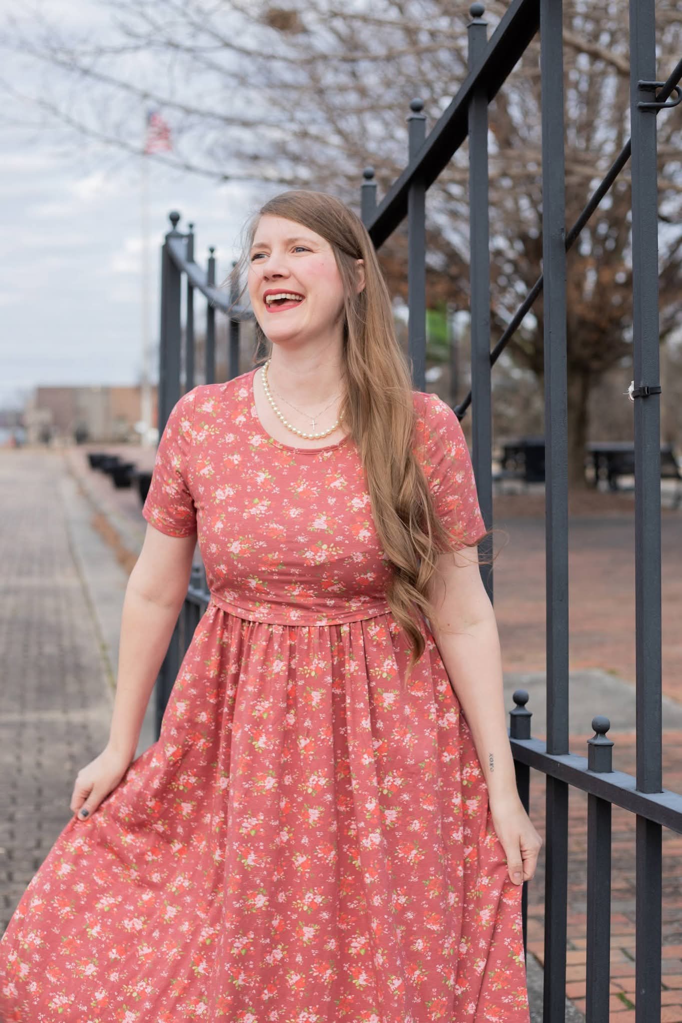 Romantic Blooms Cotton Nursing-Friendly Maxi Dress