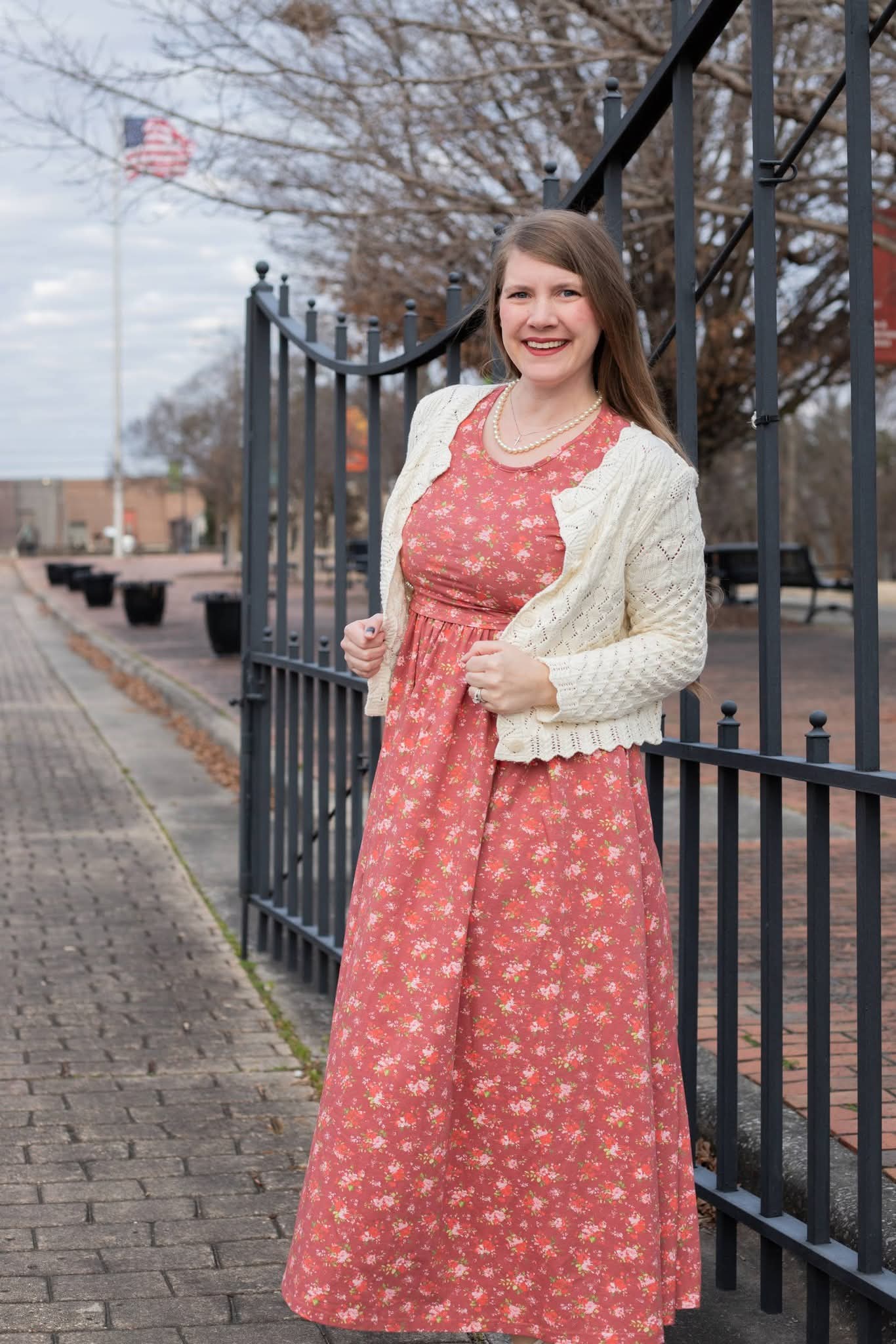 Romantic Blooms Cotton Nursing-Friendly Maxi Dress