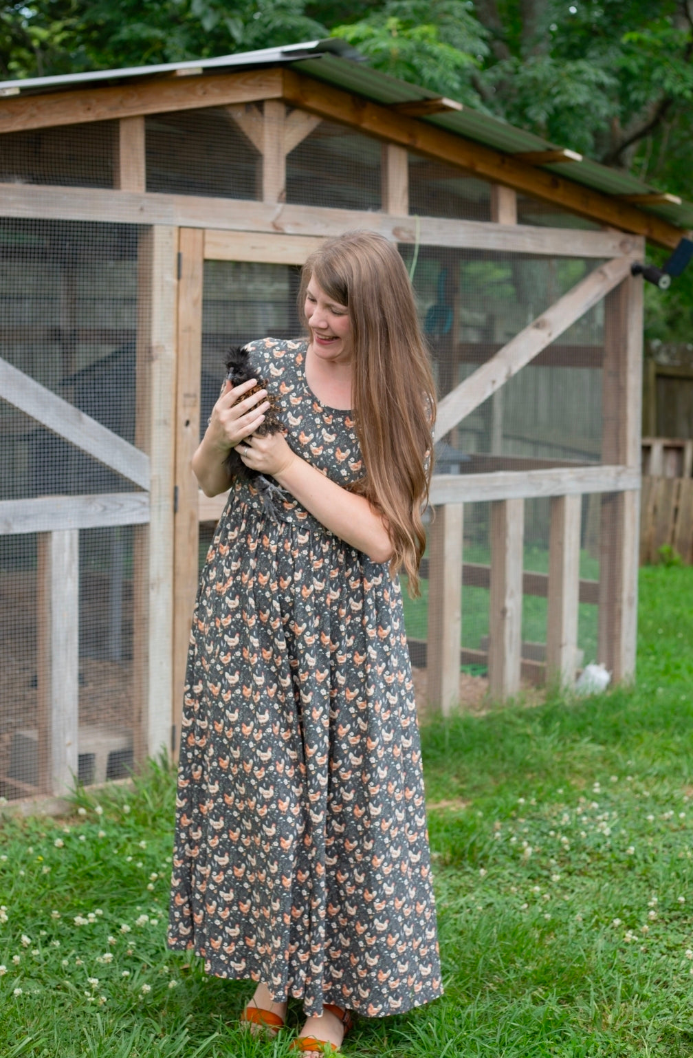 Pre-order "Farmyard Bevy" Cotton Maxi Dress