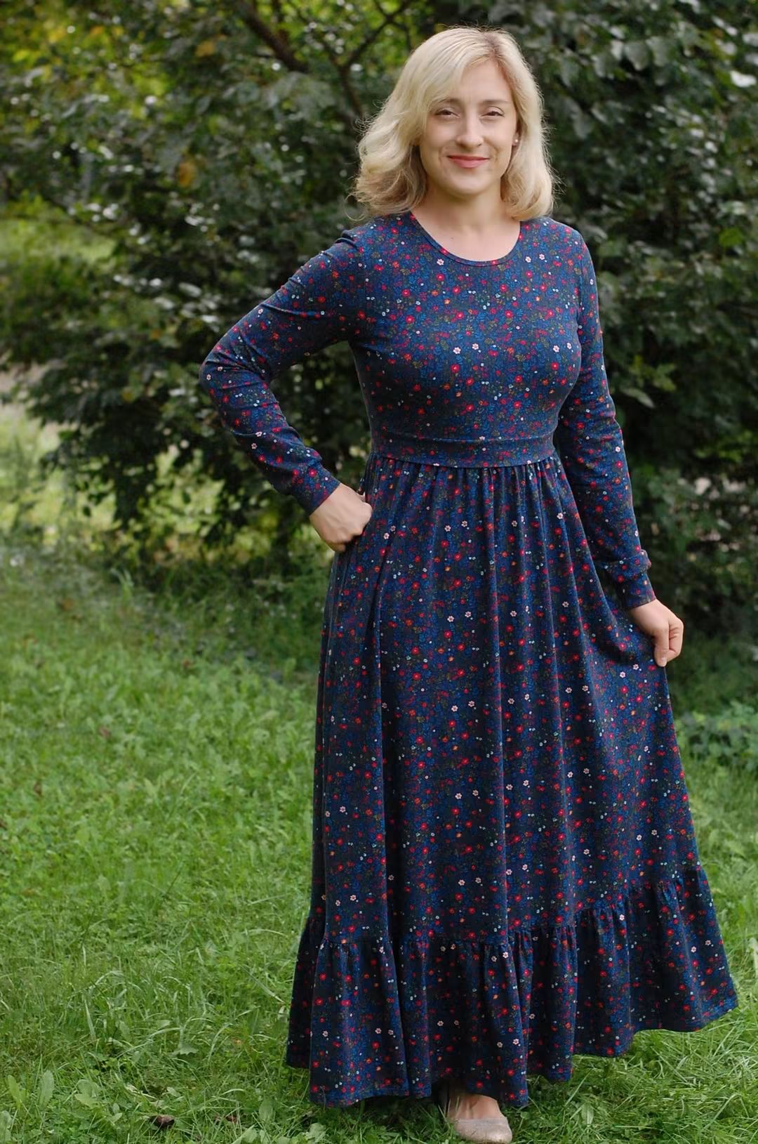 Pre-Order "Merry Meadows"  Maxi Dress with Natural Waist Bodice
