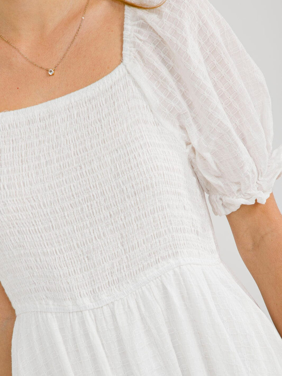 100% Cotton Dress in White