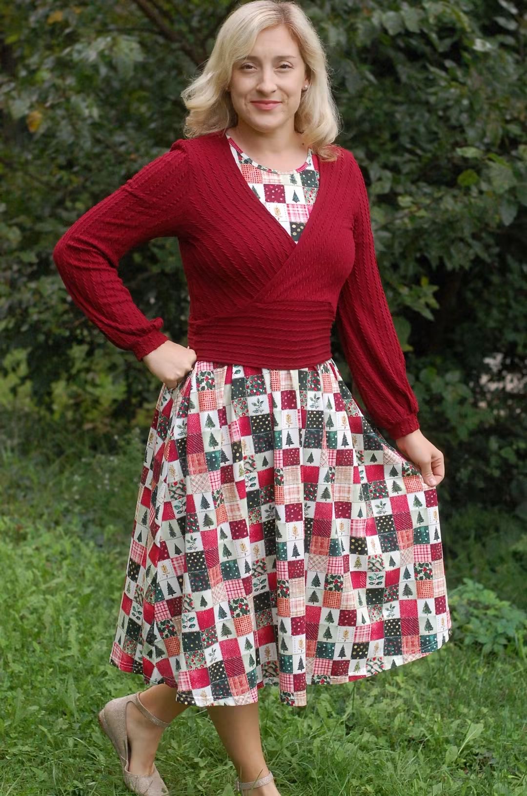 Pre-Order "Holiday Cheer"  Cotton Midi Dress