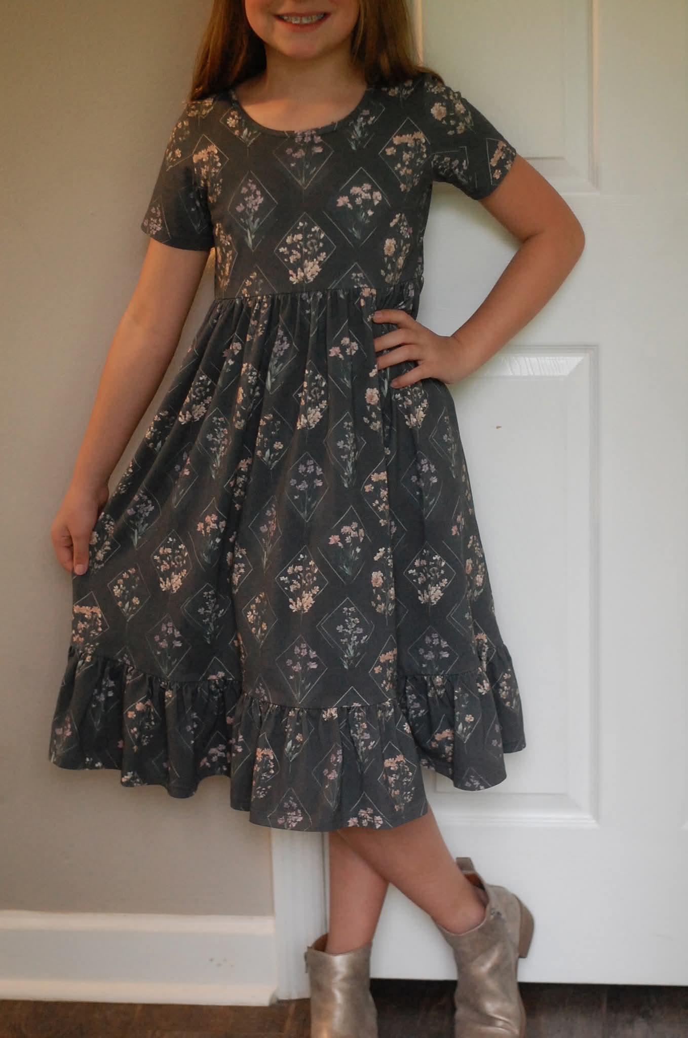 Girls Moonlit Meadow Cotton Tiered Dress