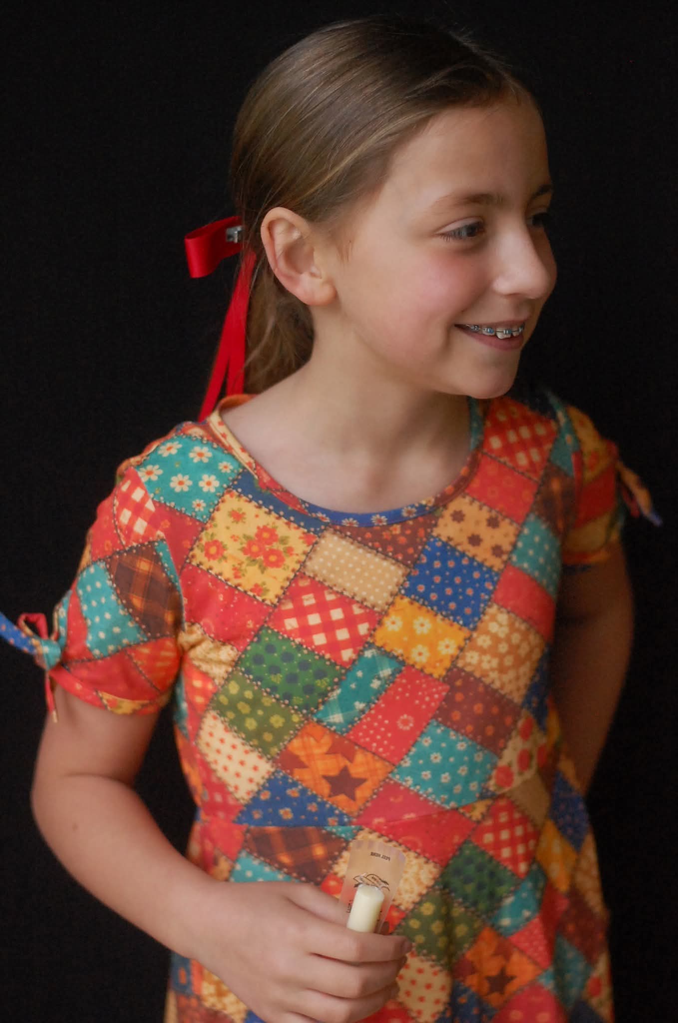 June Pre-Order Girls Country Charm Patchwork Twirl Cotton Dress