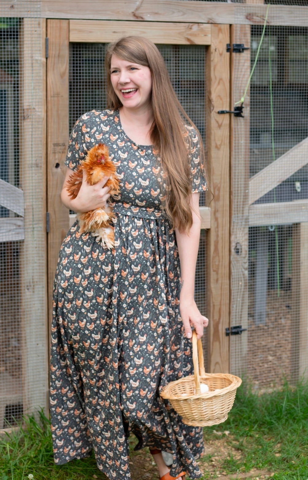 Pre-order "Farmyard Bevy" Cotton Maxi Dress