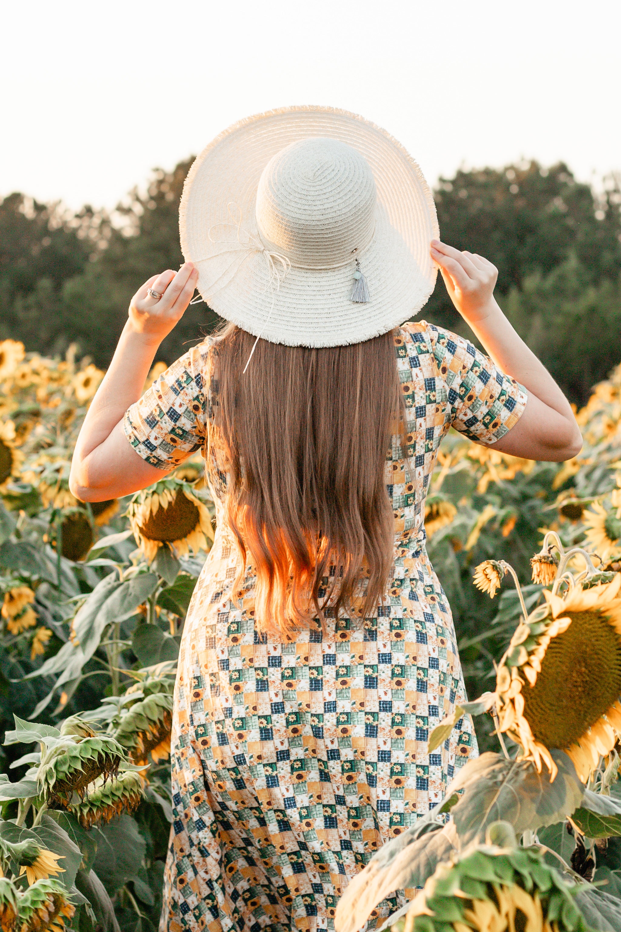 Cotton Sunflower Patchwork Nursing Friendly Twirl Dress