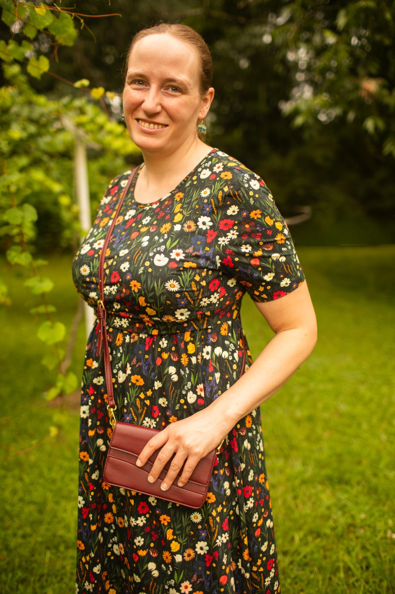 Pre-order "Midnight Wildflower"  Cotton Homestead Midi Dress
