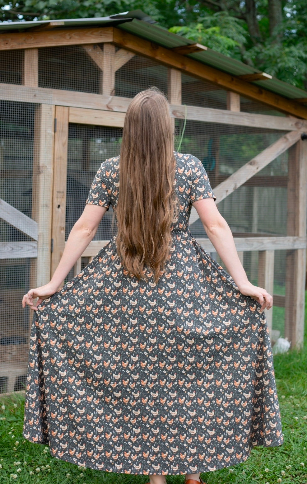 Pre-order "Farmyard Bevy" Cotton Maxi Dress