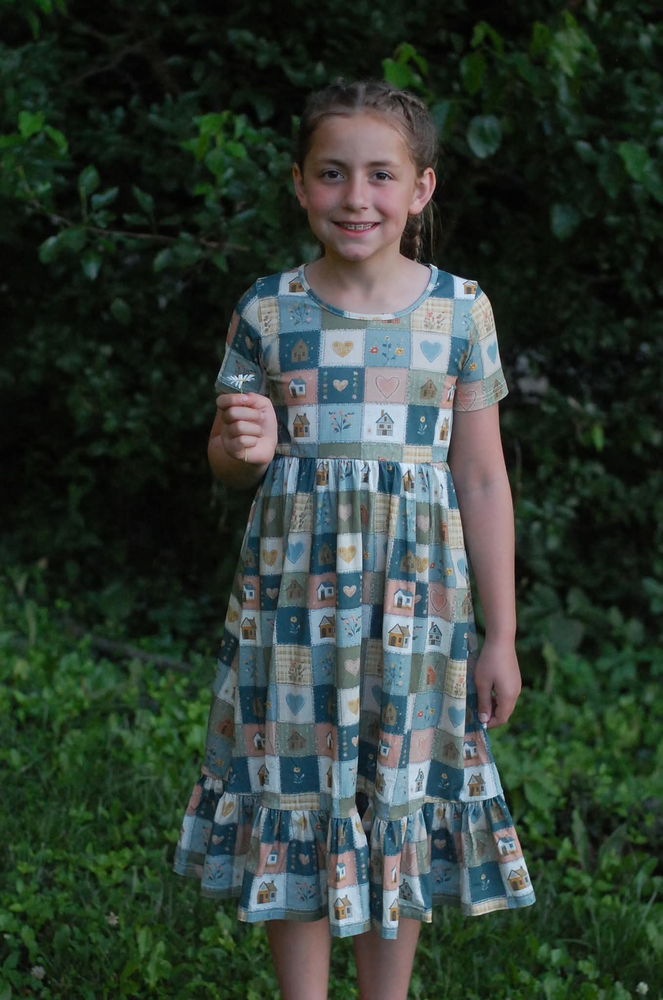 Pre-order Girls "Storybook Cottage" Cotton Tiered Dress