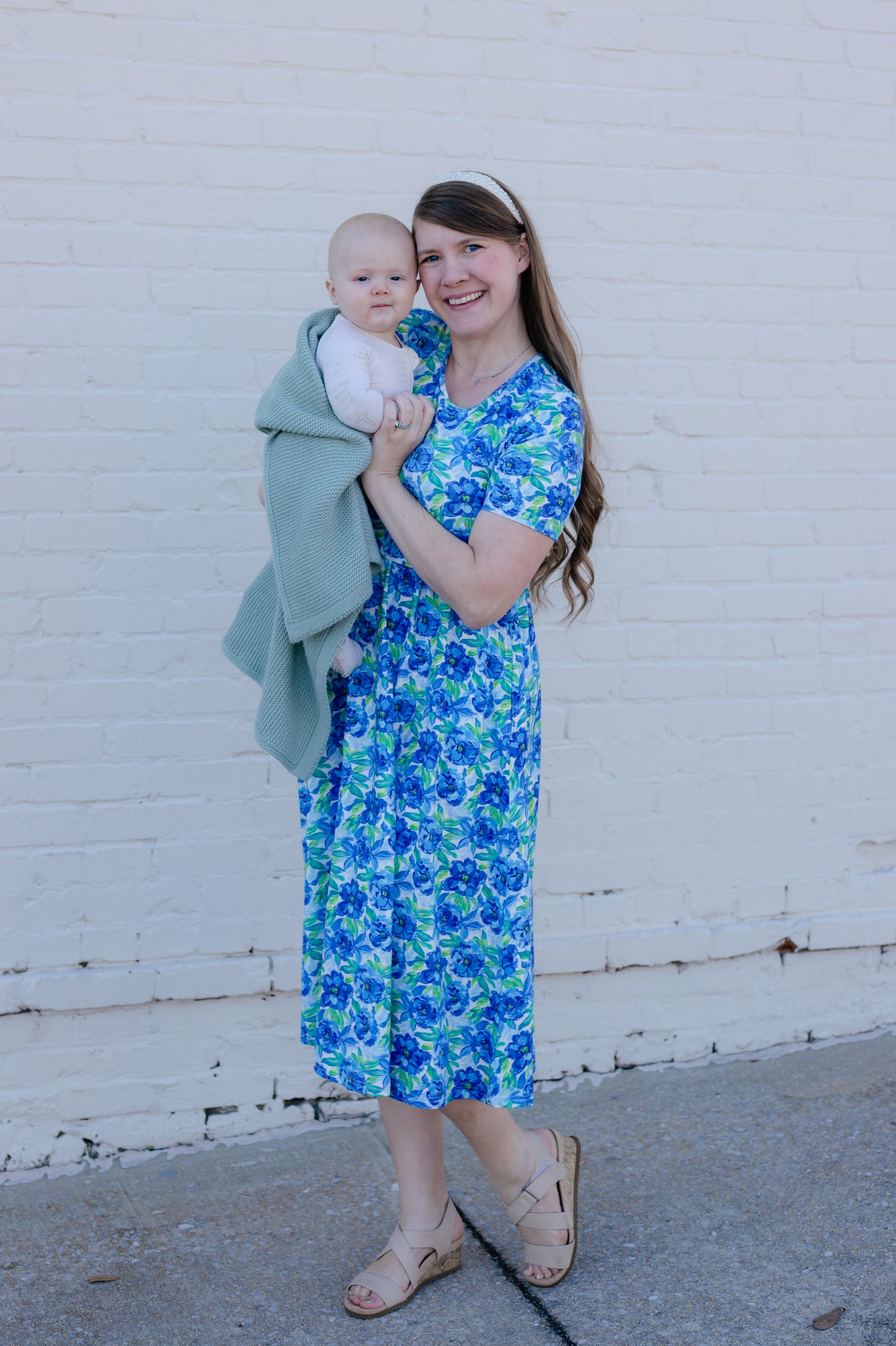 Watercolor Blooms Cotton Dress