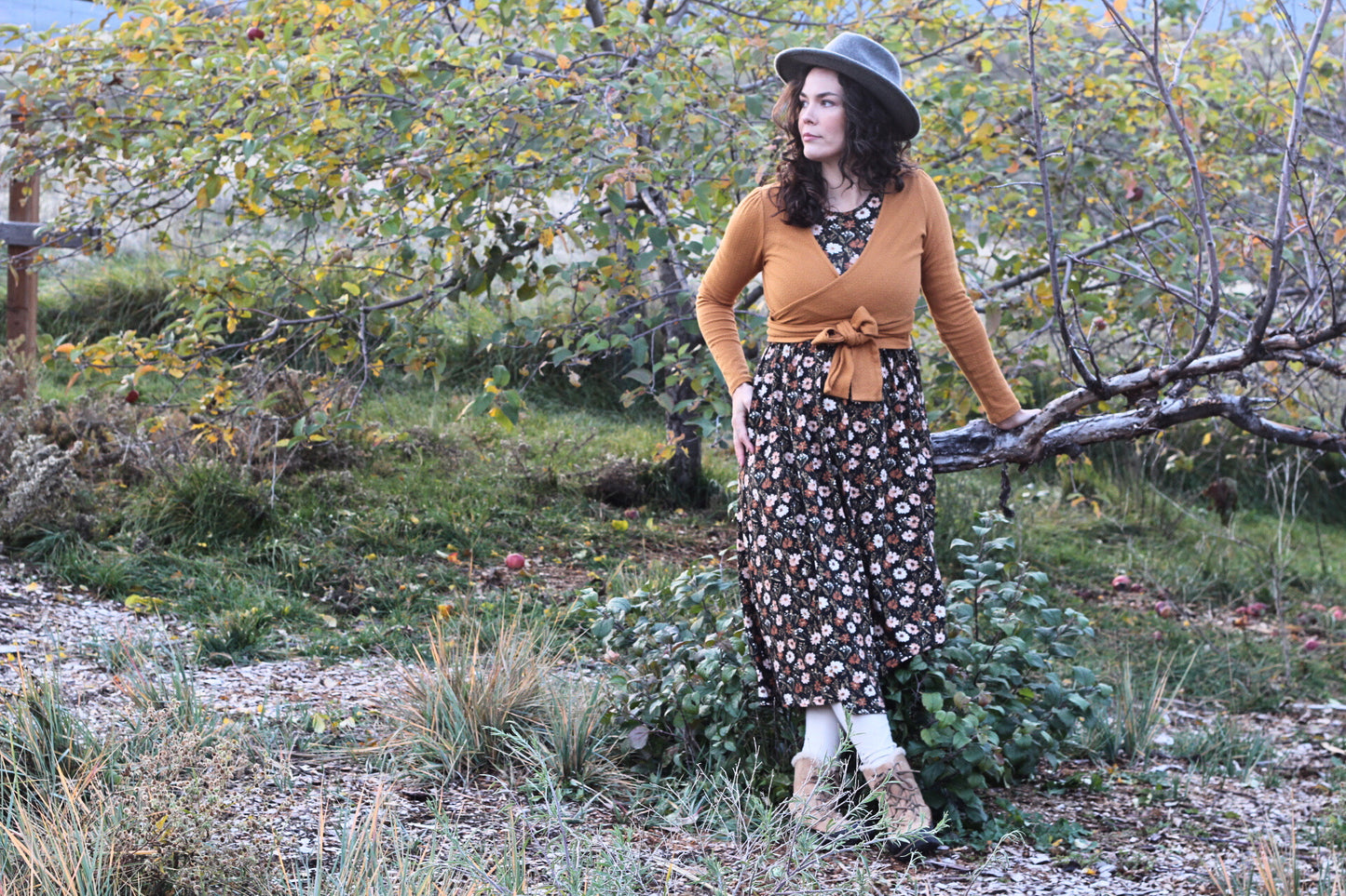 Autumn Blooms Cotton Homestead Midi Dress