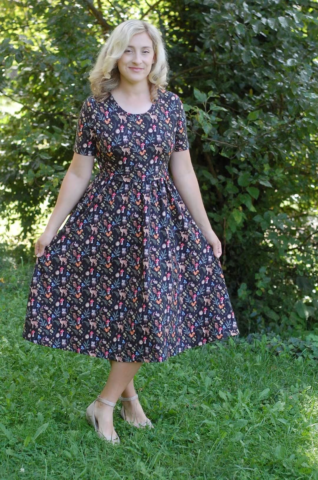 Pre-Order Forest Friends Cotton Everyday Midi Dress