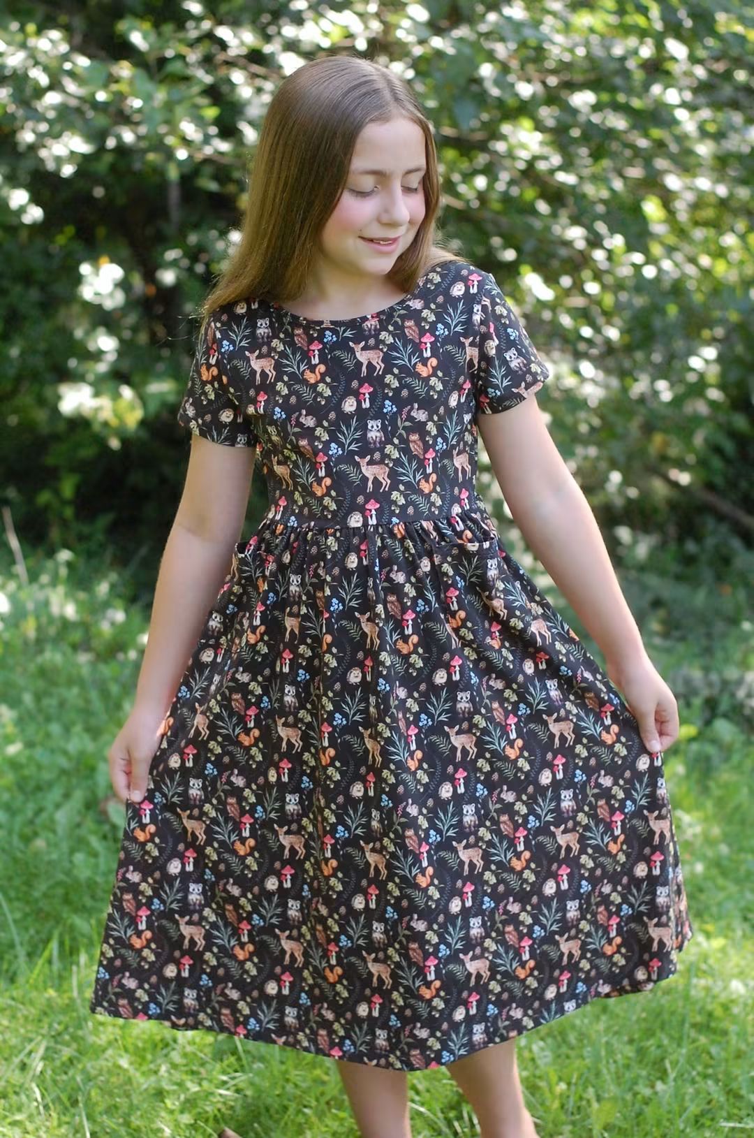 Pre-order Girls Forest Friends Cotton Dress