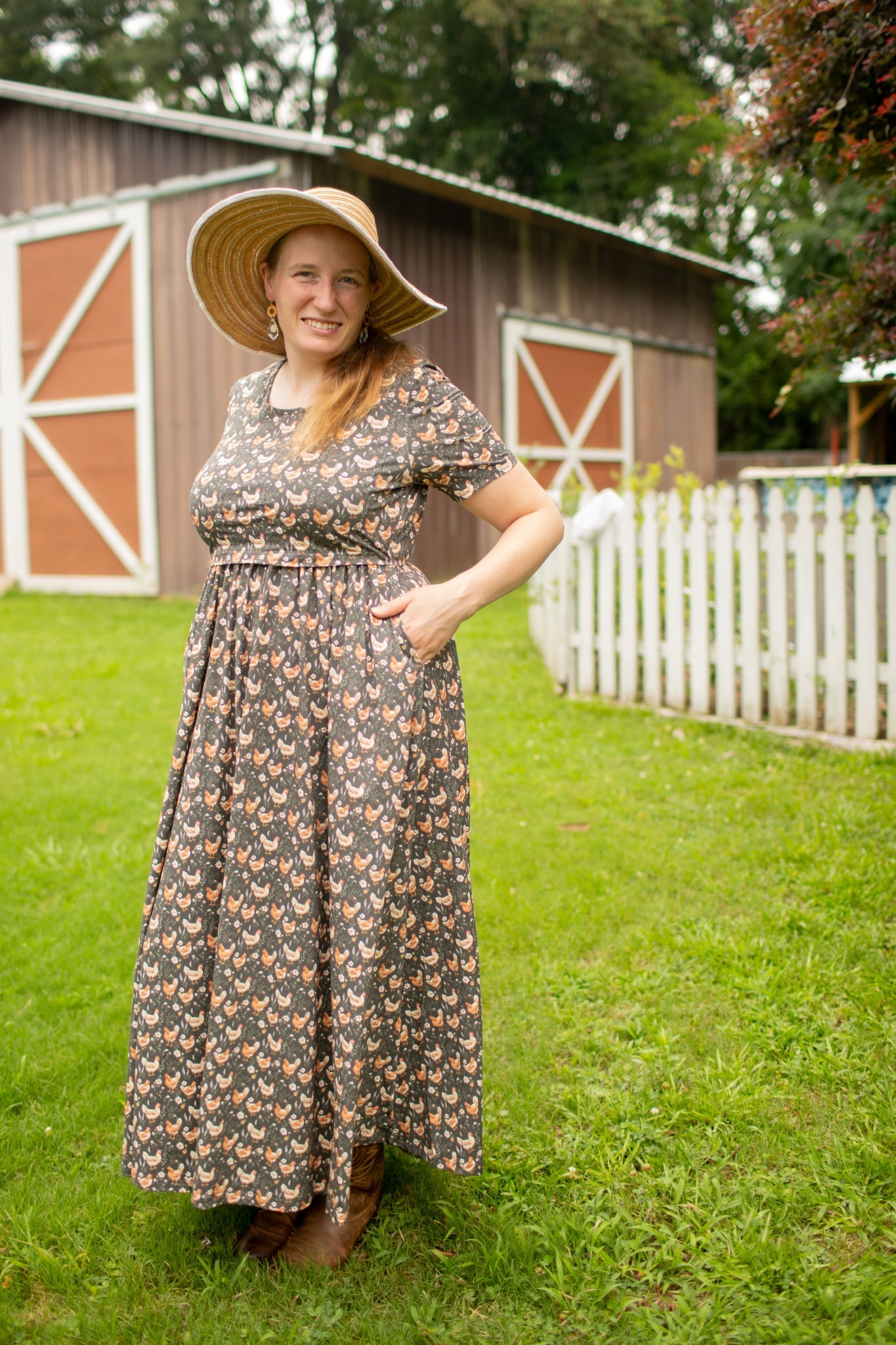 Pre-order "Farmyard Bevy" Cotton Maxi Dress
