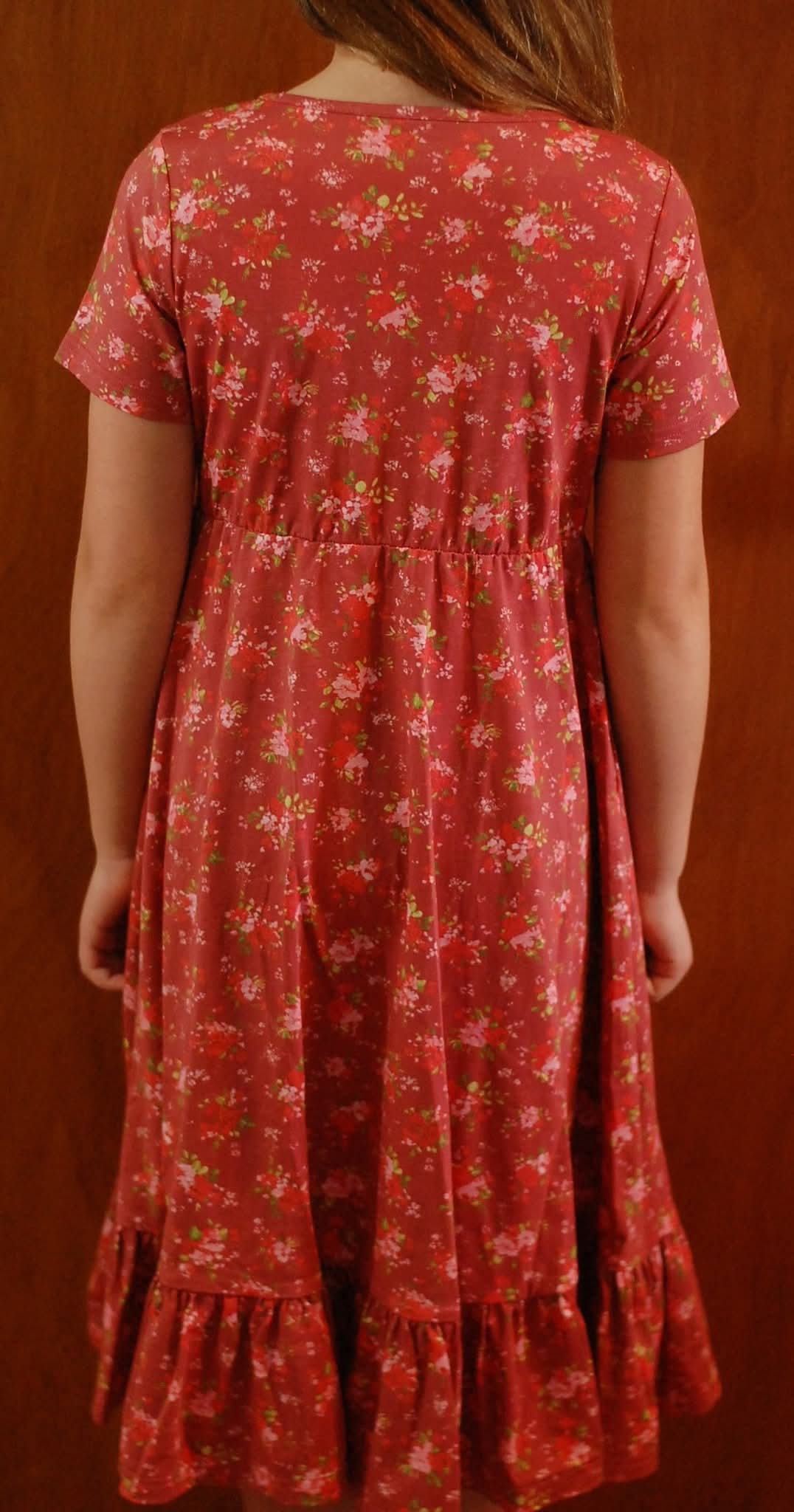 Girls Romantic Blooms Cotton Tiered Dress