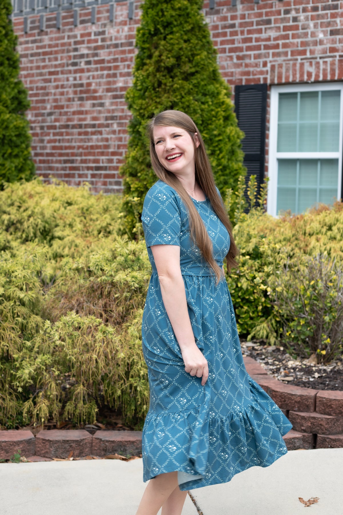 Pre-Order "Noel"  Midi Dress with Natural Waist Bodice